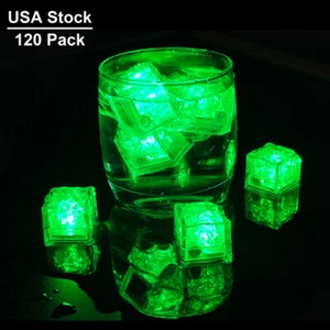 120 Pack Light Up Ice Cubes Green For Drinks for Bar Club Wedding Party Décor - Picture 1 of 7