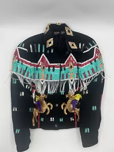Vintage Modi Denim Sequin Southwestern Theme Jacket - Picture 1 of 8