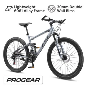 NEW Progear Trail Dual Suspension Mountain Bike 26 Shadow - Picture 1 of 7