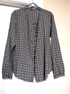 Primark Ladies Beige Black Cotton Check Blouse UK 14 NWT - Picture 1 of 7