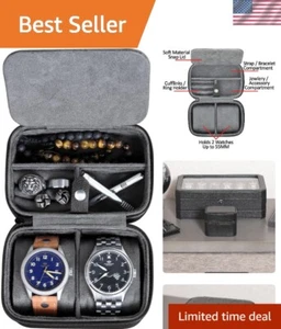 2 Watch Travel Case Storage Organizer for 2 Watches | Tough Portable Protecti... - Picture 1 of 9