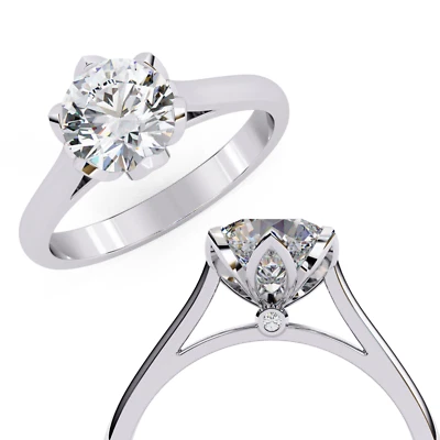 UNIQUE SOLITAIRE 2.02 CT CERTIFIED WHITE DIAMOND ROUND SOLITAIRE RING 925 SILVER - Image 1 of 4