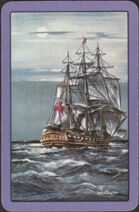 Tarjetas de Juego Tarjeta Única Antigua De Colección * GALEÓN BARCO VELA Arte Pintura Firmada - Imagen 1 de 3