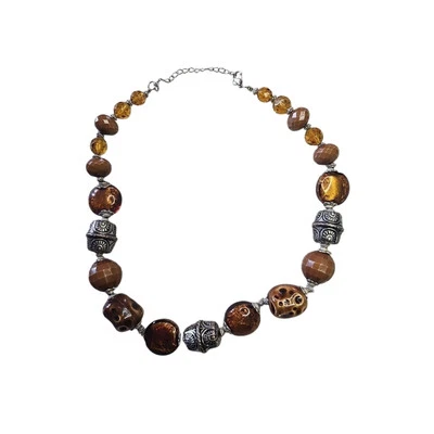 Коричневый кристалл подвеска ожерелье винтажный стиль кристалл 20» длиной - Изображение 1 из 4