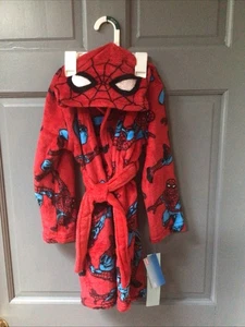 Spider-Man Toddler Boy's Superhero Print Hooded Costume Soft Fleece 4t/5t Robe - Picture 1 of 4