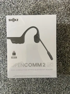 Auriculares Shokz OpenComm2 UC USB Inalámbricos Bluetooth Conducción Ósea-Nuevos En Caja - Imagen 1 de 4
