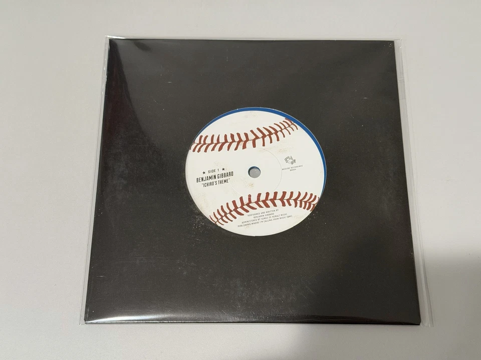 Benjamin Gibbard Death Cab Ichiro's Theme Goes to the Moon Vinyl 7" Aqua Blue - Image 1 of 3