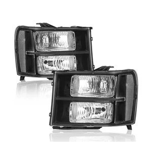 Fit For GMC Sierra 1500 2500HD 3500HD 2007-2013 Black Headlights LH RH - Bild 1 von 6