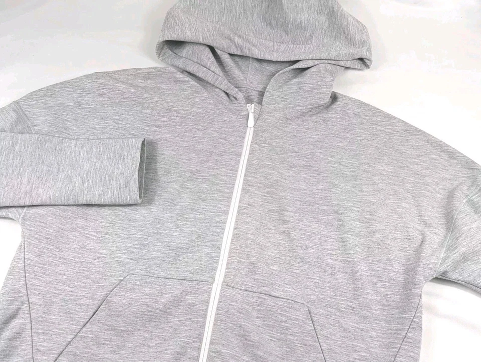 Sudadera con Capucha Lululemon Gris Mujer 4 XS Minimalista Cremallera Completa Recortada Foto 1 de 4