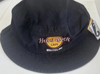 Hard Rock Cafe Bucket Hat Montego Bay Black Beach Cap New With Tags - Image 1 of 4