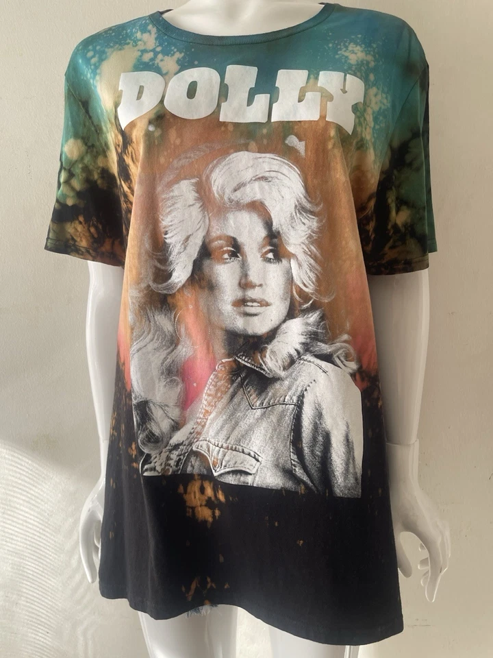 Dolly Parton Graphic Custom Tye-Dye Large - Image 1 of 4
