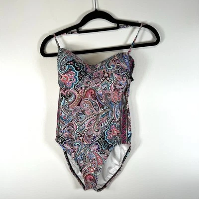 Traje de baño de cachemira con tiras traseras de una pieza para mujer La Blanca talla 10 playa verano Foto 1 de 4