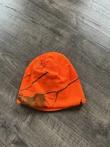 REAL TREE Camo Hunter Orange Beanie Fleece Cap Hat Size OSFM, Outdoors - Picture 1 of 2