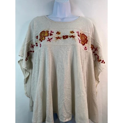 Blusa Top Floral Bordada Caballete Boho Gran Tamaño M Festival Pradera Campesina Foto 1 de 4