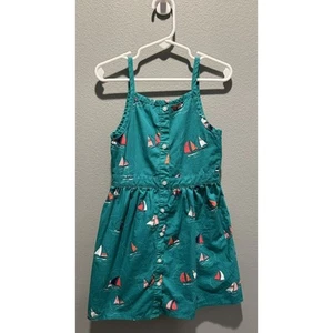 Nautica Girls Green Sailboat Summer Dress Size 5 - Picture 1 of 4