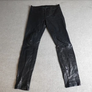 J.Brand Damen Hose 29 schwarz Lammleder solide Knöchelreißverschlüsse - Bild 1 von 13