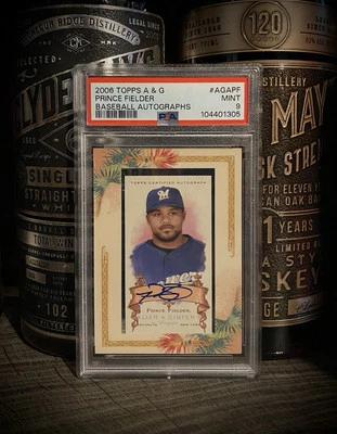 Prince Fielder PSA 9 2006 Topps A&G Mini Framed Authentic Autograph Rookie - Image 1 of 3