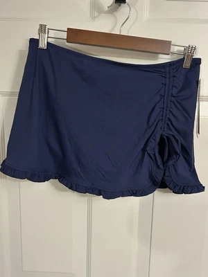 NEW Beach House Swim Skirt Bottom Navy Women’s Size 10 W/ Gathered Side & Ruffle - Image 1 of 4