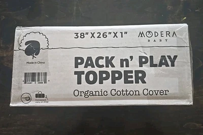Modera Baby Pack N Play Topper Nuevo En Caja Algodón Orgánico 38x26x1 Envío Gratis Foto 1 de 2