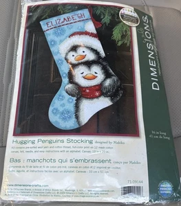 Dimensions Hugging Penguins Christmas Stocking Kit Counted Cross Stitch - Picture 1 of 2
