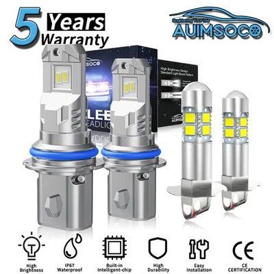 For Ford F-350 1994-1997 Cab Pickup 2/4-Door LED Headlight Bulbs Hi/Lo Fog Beam - Image 1 of 4