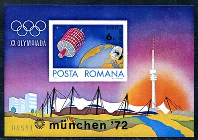 ROMANIA 1972 BLOCK98 ** MNH FLAWLESS OLYMPICS MUNICH (F6620 - Image 1 of 2