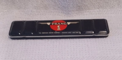 Винтажная коробка для акварели PRANG черная, краска в комплекте 8 5/8 дюйма x 2 дюйма - Изображение 1 из 3