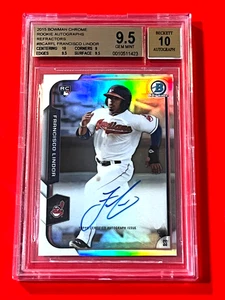 Francisco Lindor 2015 Bowman Chrome Rookie Auto Refractors BGS 9.5/10 110/499 - Picture 1 of 2