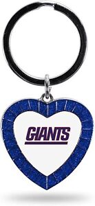 New York Giants Keychain Color Rhinestone Heart