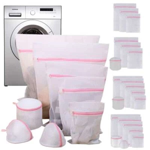 Mesh Laundry Bag Zipped Wash Bag Underwear Bra Lingerie Travel Clothes Organizer - Picture 1 of 16