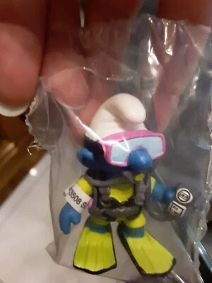 Figura de colección RARA de los Pitufos 20466 Schleich Peyo 1999 Buceador Snorkel Pitufo Foto 1 de 4