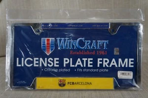 NEW SEALED License plate frame,Chrome Plated FCBarcelona See Pictures. - Foto 1 di 6