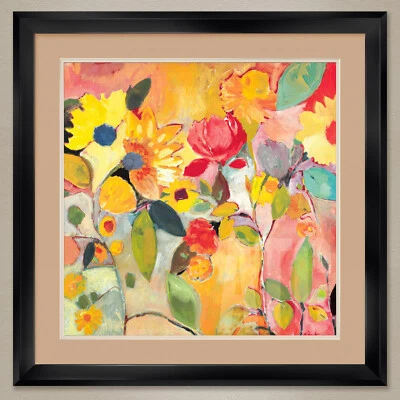 32Wx32H:城市花园 Kim PARKER 出品 - 花双垫、玻璃和框架 — 第 1/4 张图片