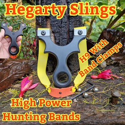 HEGARTY SLINGS H9 CATAPULT SLINGSHOT SNIPERSLING Catapulta/Slinghot, POTENTE H9-OTT, CON ABRAZADERAS DE BANDA, ESLINGAS HEGARTY, CAZA