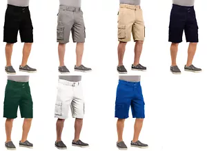 Revolution Belted Twill Cargo Shorts Casual Shorts 100% Cotton Size 30-40 - Picture 1 of 16