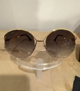 NEW Cartier Eyeglasses CT0226S 001 59mm Gold Round Frame Gradient Gray Lens - Picture 1 of 8