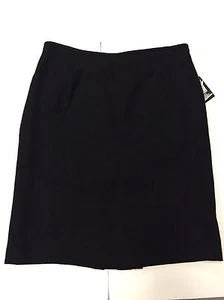 JONES NEW YORK COLLECTION Black Pencil Skirt Lg Lined Wool NWT Pleated Slit G25  - Picture 1 of 7