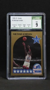 LOT (2) 1990-91 NBA HOOPS #5 Michael Jordan All-Star CSG 9 & 8.5, 9.5 MINT subs - Picture 1 of 4