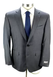 Canali Suit Jacket 40 R (50 EU) Grey Purple Stripe 150's Wool Silk Slim Fit Coat - Picture 1 of 11