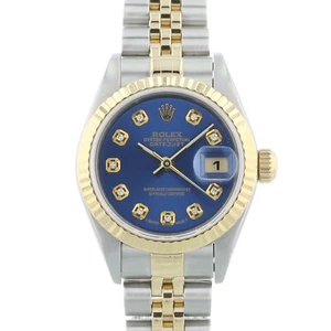 Rolex Datejust 79173 26 mm Blue Diamond Dial Bicolour Jubilee 2000 Ladies Watch - Picture 1 of 13