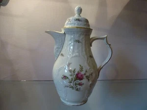 Cafetera Rosenthal Sanssouci color marfil rosa musgo Ramona oro pulido - Imagen 1 de 9