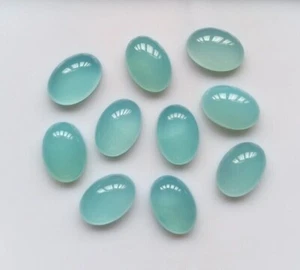 WHOLESALE NATURAL AQUA CHALCEDONY CABOCHON OVAL SHAPE LOOSE GEMSTONE JEWELLERY. - Picture 1 of 2
