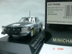 WOW ESTREMAMENTE RARO MERCEDES 450 SLC MIKKOLA VINCITORE BANDAMA 1979 1:43 MINICHAMPS - Foto 1 di 2