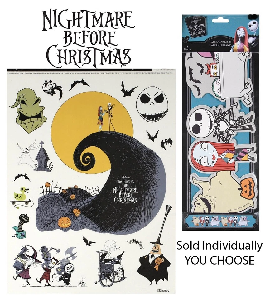 Guirlanda de janela Nightmare Before Christmas Halloween Decorações ESCOLHA - Imagem 1 de 1