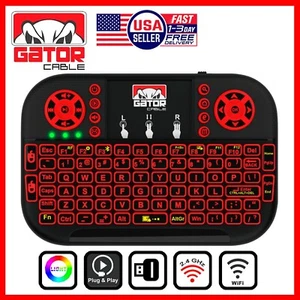 Mini Wireless Bluetooth Keyboard Remote Touchpad Smart-TV Android TV PC Backlit - Picture 1 of 24