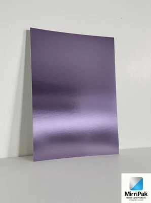 MIRRIPAK 50 Pack Lavender Mirror Card 280gsm A4 Shine Premium Crafting Metallic Gloss