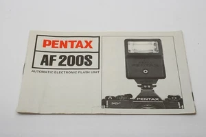 Pentax AF200S Electronic Flash AF200 S Instruction Manual book- Original +NICE - Picture 1 of 8