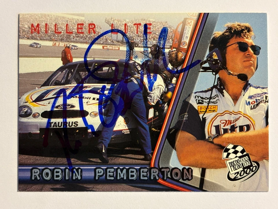 ROBIN PEMBERTON 1999 PRESS PASS #28 * AUTOGRAPHED NASCAR RACING CARD - Image 1 of 1