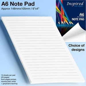 A6 Notepad Notebook Jotter Note Paper Scribble Pad Postcard Size Sketchpad Notes - Picture 1 of 17