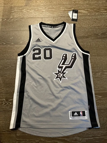 Manu Ginobili San Antonio Spurs NBA Adidas Grey Men's Swingman Jersey MED +2 NWT Cover